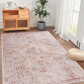 Naar 9x12 Large Area Rug, Washable Rug, Low-Pile, Non-Slip, Non-Shedding, Foldable, Kid & Pet Friendly - Area Rugs for living room, bedroom, kitchen